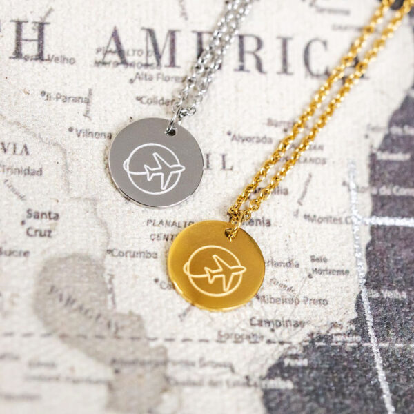 traveler stainless steel necklace in gold and silver