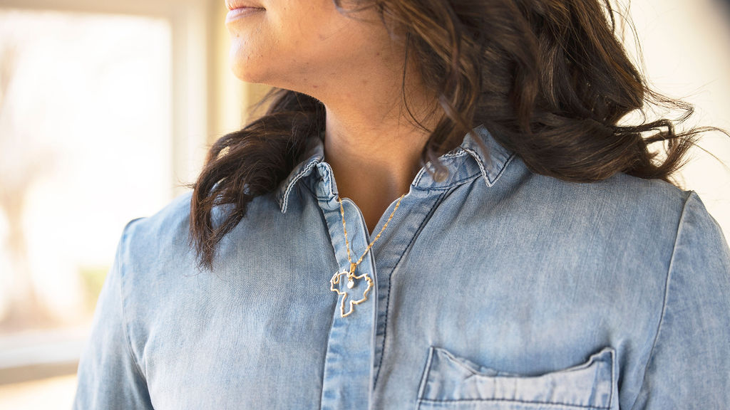 Venezuelan map in a necklace